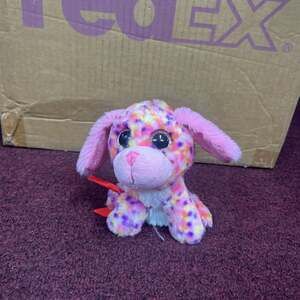 TY Beanie Boos Sophie the Pink Cat 6" Plush Green Glitter Eyes